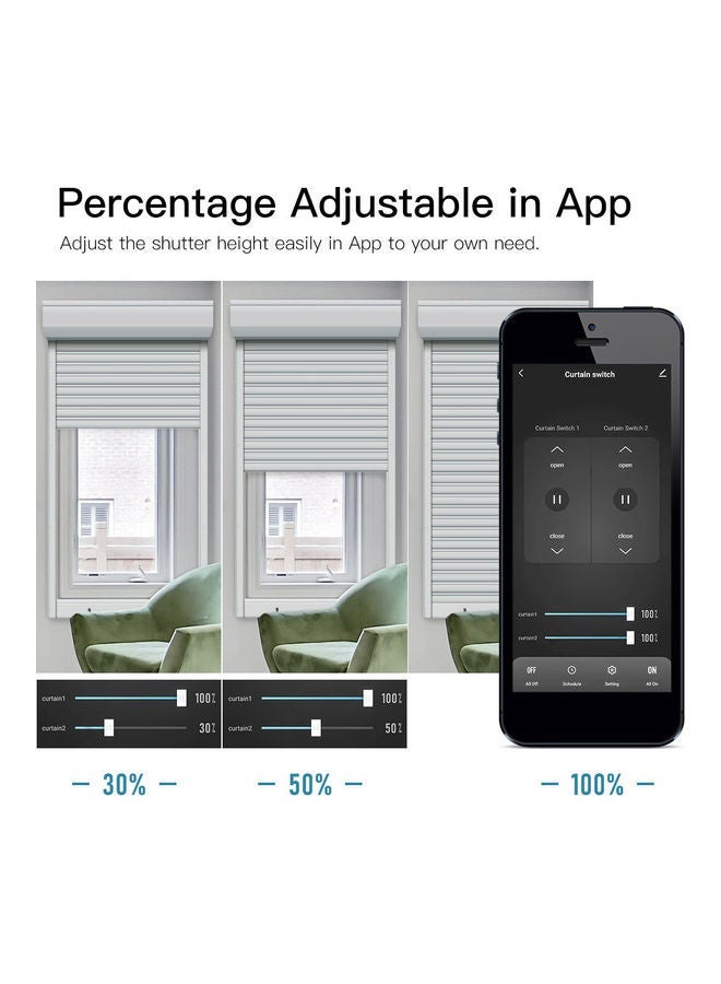 NIBEMINENT Wi-Fi Smart Voice Control Curtain Switch Black  - Image 3