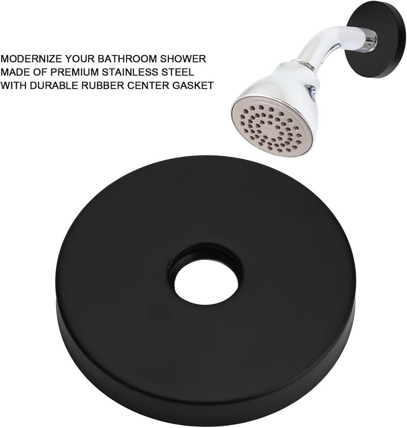 Large Shower Arm Flange, 304 Stainless Steel with Rubber Gasket, 3.5 Inch Diameter - Durable Construction, Easy Tool - Free Installation, Fits Standard G1 / 2in Pipe (Black) - Image 5
