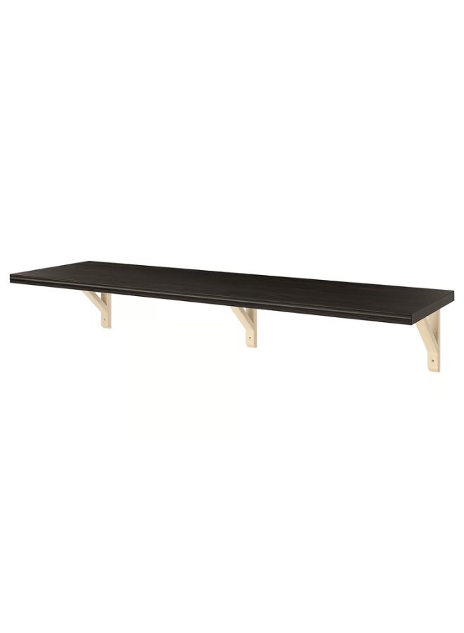 IKEA (IKEA) رف حائط بني-أسود/أسبن 120×30 سم - Image 1