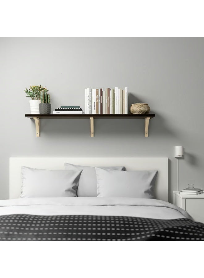 IKEA (IKEA) رف حائط بني-أسود/أسبن 120×30 سم - Image 3