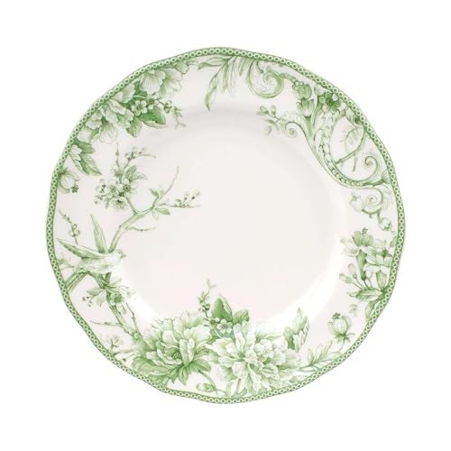 222 Fifth Adelaide Moss 16-Piece Porcelain Dinnerware Set – Service for 4, Big Dinner Plates and Bowls Sets with Mugs, Hand-Applied Decal, Microwave & Dishwasher Safe, for Everyday Entertainment - Image 4