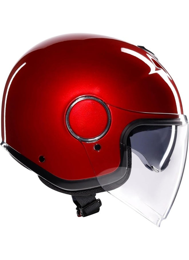 AGV - AGV - ETERES E2206, Jet Unisex Motorcycle Helmet, Open Face Motorbike Helmet with Antitheft Ring, Anti-Scratch and Anti-UV Visor, Instant Sweat Absorption Technology - Image 1