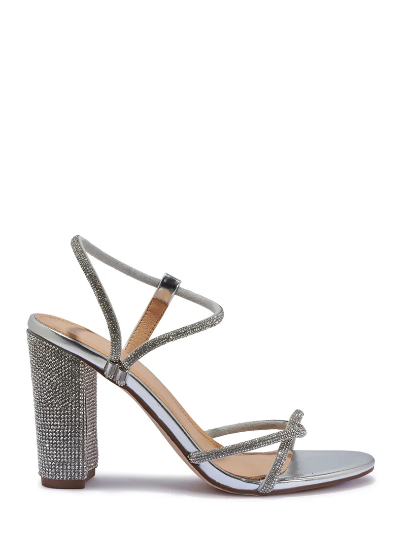 ترافل من نمشي Diamante Block Heel Sandal