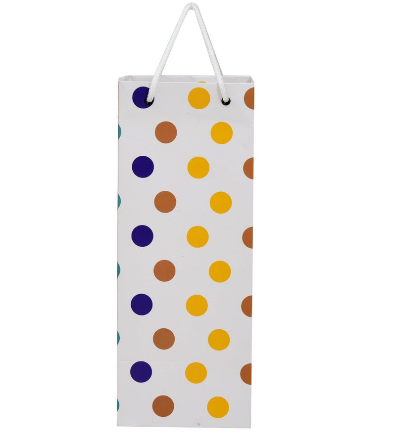 PPJ ® - POLKA MULTICOLOUR DOTS (WATER / JUCE / WINE BOTTLE) (10 Pcs.) PAPER CARRY BAG, 13 Inch X 5 Inch X 5 Inch for DIWALI/WEDDING/FUNCTION/BIRTHDAY/RETURN GIFTS/CHRISTMAS/ GIFT BAGS/GIFT COVERS (Pack of 10) - Image 3