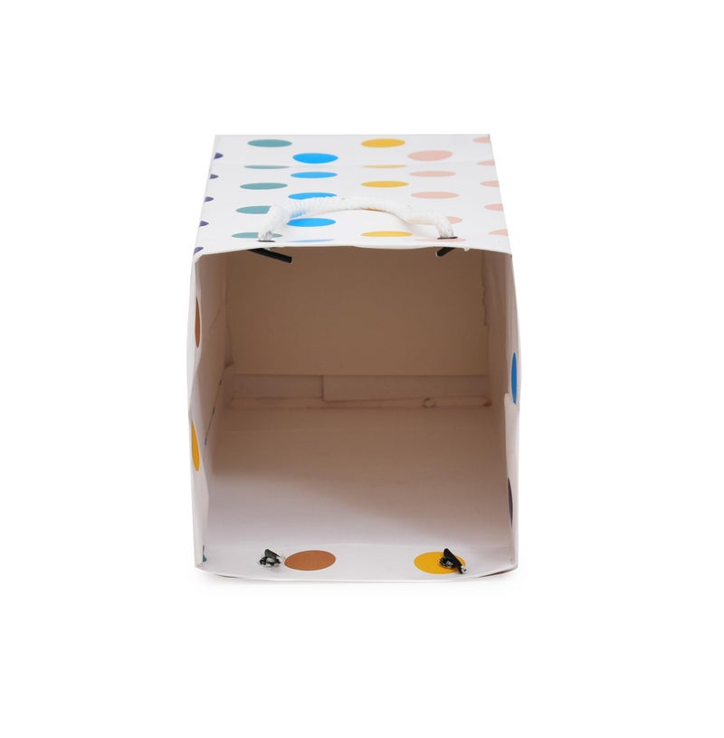 PPJ ® - POLKA MULTICOLOUR DOTS (WATER / JUCE / WINE BOTTLE) (10 Pcs.) PAPER CARRY BAG, 13 Inch X 5 Inch X 5 Inch for DIWALI/WEDDING/FUNCTION/BIRTHDAY/RETURN GIFTS/CHRISTMAS/ GIFT BAGS/GIFT COVERS (Pack of 10) - Image 4