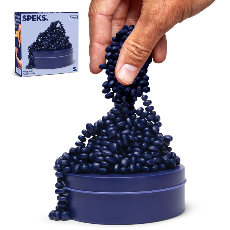Speks Crags Ferrite Putty 500 Ferrite Stones in a Tin Fidget Toy for Adults Teens 14 Desk Toy for Office Stress Relief Present Matte Indigo Medium - Image 4