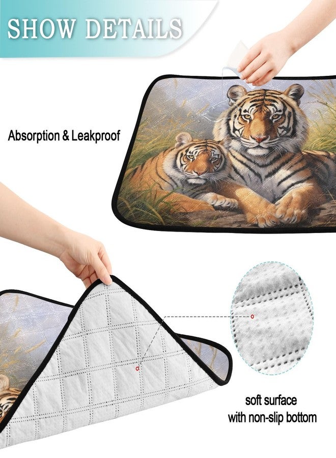 KEEPREAL Tiger Painting Washable Pee Pads for Dogs 3 Pack | Reusable Absorbent Training Puppy Pads with Non-Slip Backing for Whelping, Playpen, Crate & Bed (20x24 Inch)#255 - Image 3