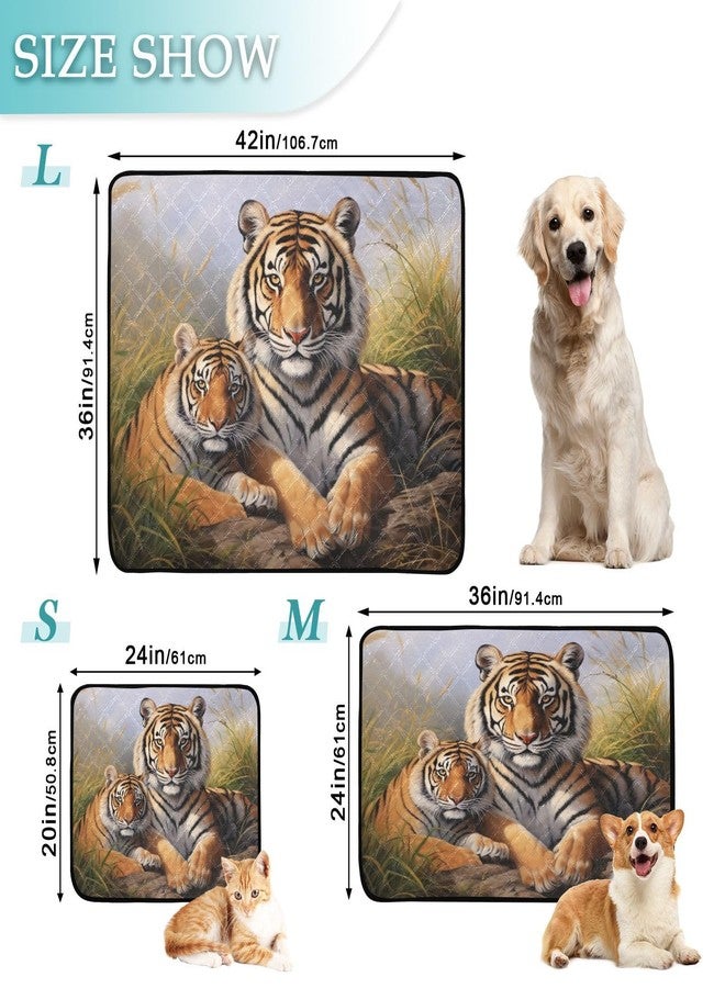 KEEPREAL Tiger Painting Washable Pee Pads for Dogs 3 Pack | Reusable Absorbent Training Puppy Pads with Non-Slip Backing for Whelping, Playpen, Crate & Bed (20x24 Inch)#255 - Image 2