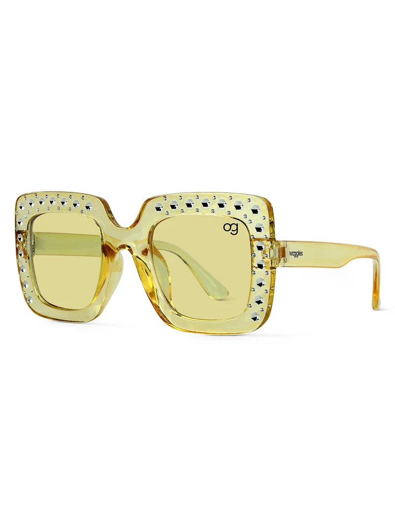 Woggles Stylish Yellow Kids Square Sunglases