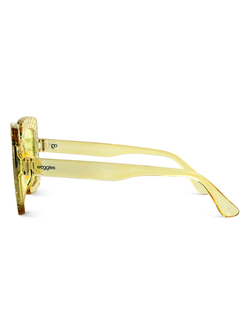 Woggles Stylish Yellow Kids Square Sunglases