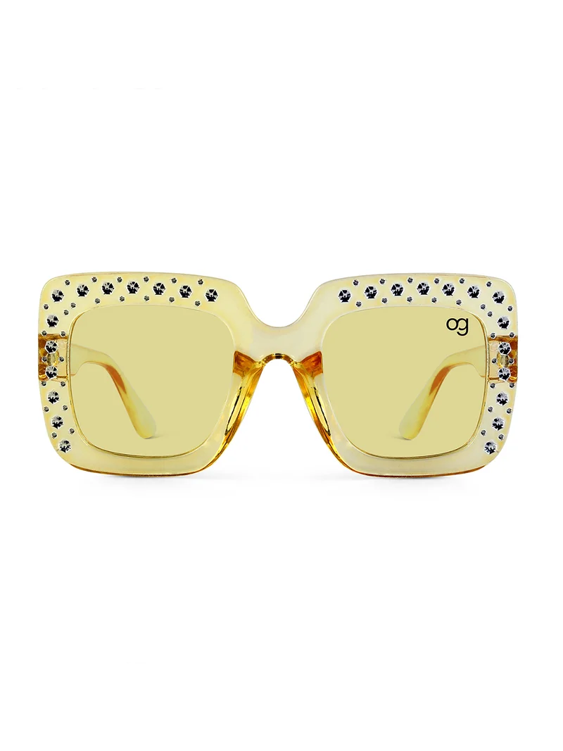 Woggles Stylish Yellow Kids Square Sunglases