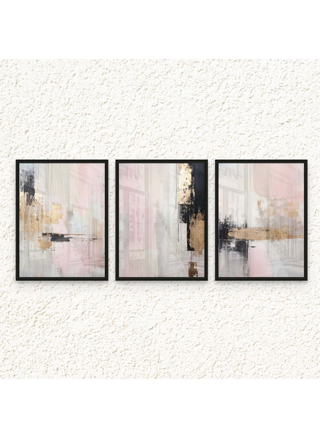 Art Decor Art Decor Framed Fine Art Set of 3 Abstract Modern Print Wall Art Vibrant Abstract at work Portrait Wall Décor for Home Living Room Bedroom Office Gifting  - Image 1