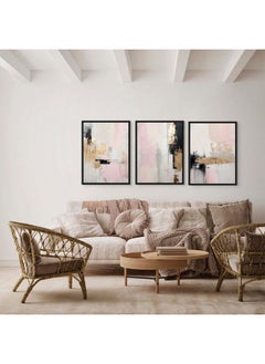 Art Decor Art Decor Framed Fine Art Set of 3 Abstract Modern Print Wall Art Vibrant Abstract at work Portrait Wall Décor for Home Living Room Bedroom Office Gifting  - Image 3