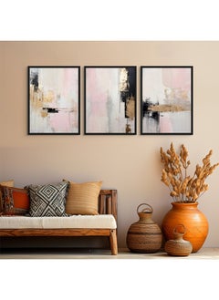 Art Decor Art Decor Framed Fine Art Set of 3 Abstract Modern Print Wall Art Vibrant Abstract at work Portrait Wall Décor for Home Living Room Bedroom Office Gifting  - Image 2