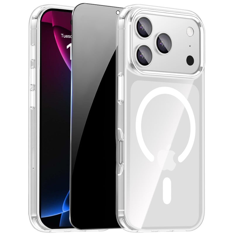 ZOZDOKG for iPhone 17 Pro Max Case Clear, Magnetic iPhone 17ProMax Case with Privacy Screen Protector Compatible with MagSafe Shockproof Slim Phone Case for 17 Pro Max Cover, Transparent. - Image 1