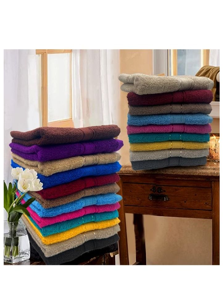 BYFT Daffodil (Navy Blue) Premium Face Towel (30x30Cm-Set of 12) Cotton, Highly Absorbent and Quick dry, Hotel and Spa Quality Bath linen with Stripe Diamond Dobby-500Gsm  - Image 5