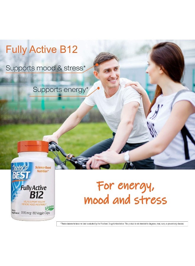 Doctor's BEST Fully Active B12 1500 Mcg, Supports Energy, Mood, Circulation, Non-Gmo, Vegan, Gluten Free, 180 Count - Image 5