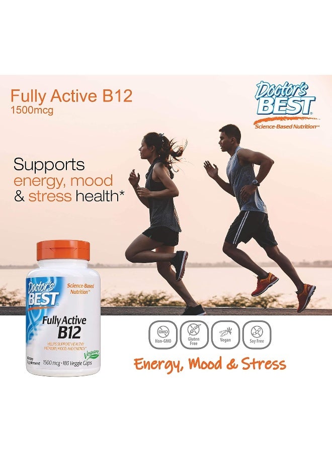 Doctor's BEST Fully Active B12 1500 Mcg, Supports Energy, Mood, Circulation, Non-Gmo, Vegan, Gluten Free, 180 Count - Image 4