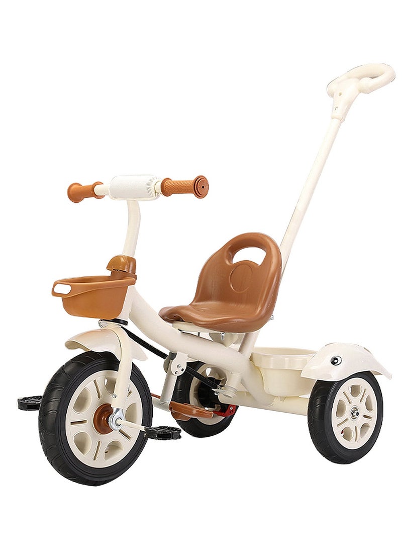 MaBaby Tricycles for Kids, with Storage Basket, Adjustable Seat and Parent Push Handle, Children Trike for 1-6 Years Boys and Girls, Balance Bike for Indoor Outdoor - Image 1