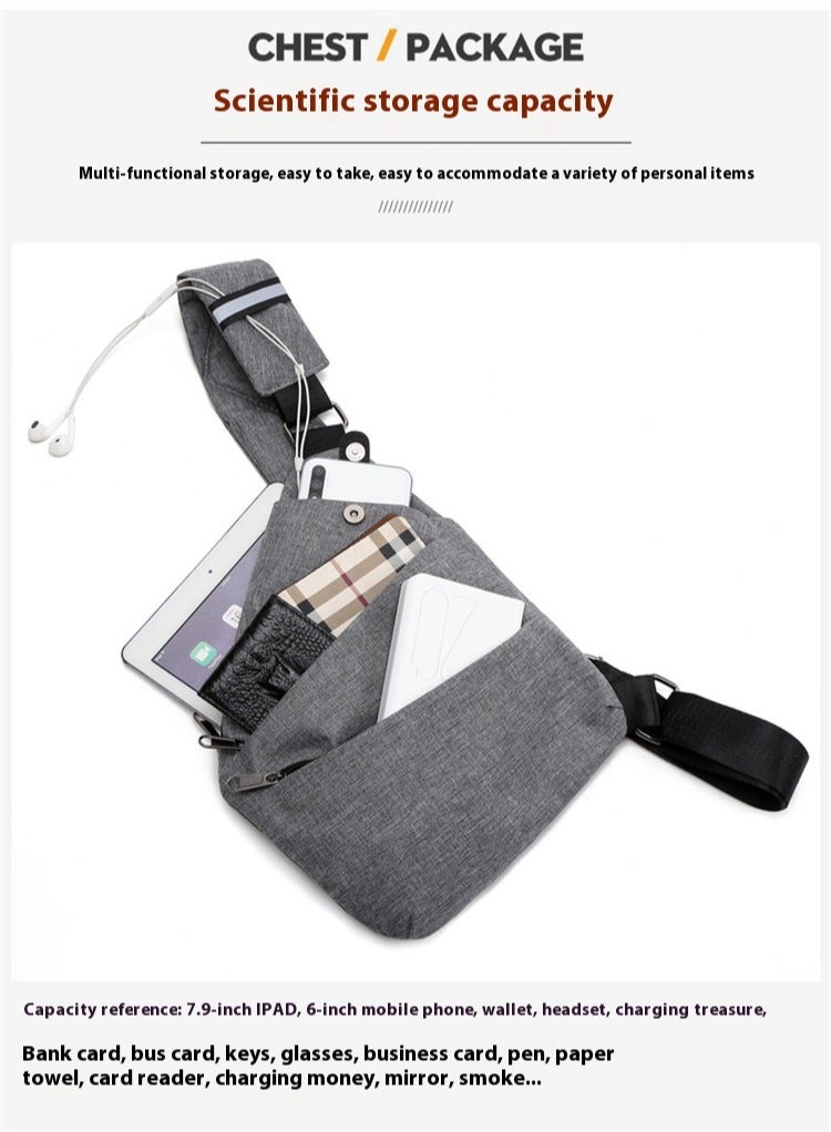 PRIMO PLUS Sling Crossbody Bag Small Shoulder Backpack for Men Waterproof Slim Chest Bags Casual Daypack for Travel Cycling  - Image 2