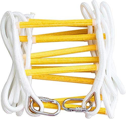 Fire Escape Ladder 2 Story 16ft Flame Resistant Safety Rope Ladder  Fast to Deploy  Easy to Use  Store  Compact  Weight Capacity up to 2000pounds 16ft Life Saving Emergency ladders