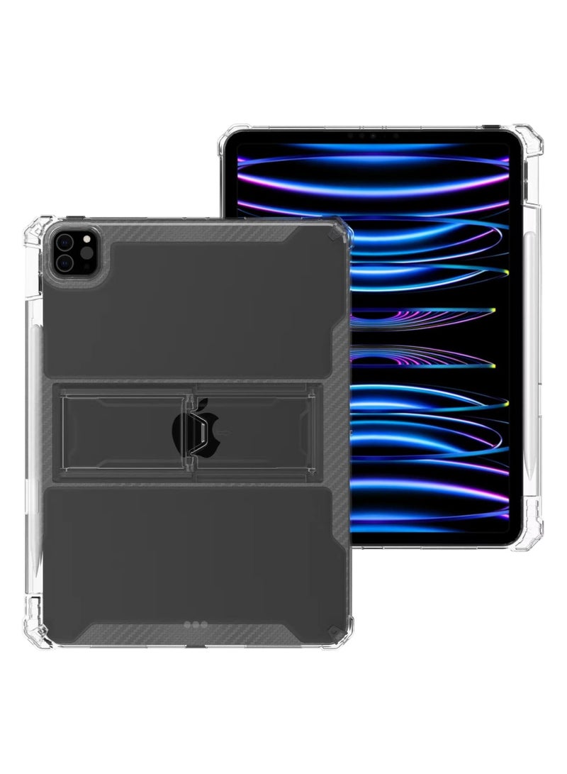 general For Apple iPad Pro 11-Inch Case 2024 Release - Soft Silicone(TPU) Case with 【Built-in Stylus Holder  Foldable Kickstand】 Clear Back Cover Protective Durable Simple Basic Case - Image 4