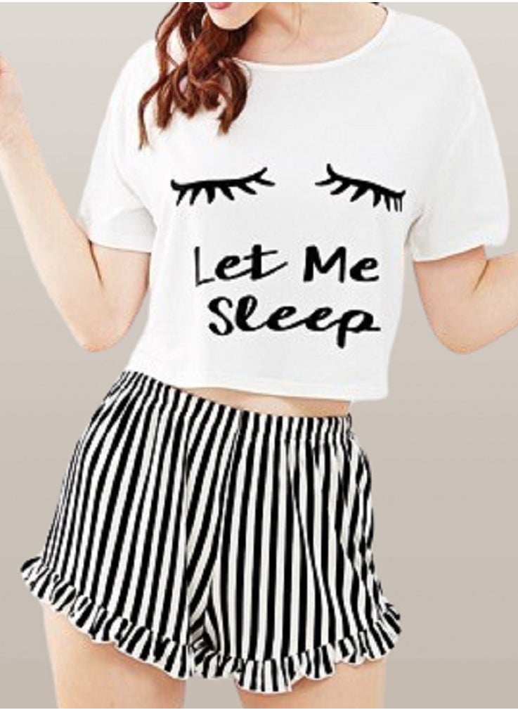 MANIKAN-Women's summer pajamas, two pieces, striped shorts and a printed T-shirt - pzsku/Z2F0B115DFA476553C254Z/45/_/1731597812/b936dbfc-9a0a-4c90-bb21-54b4fb52baba