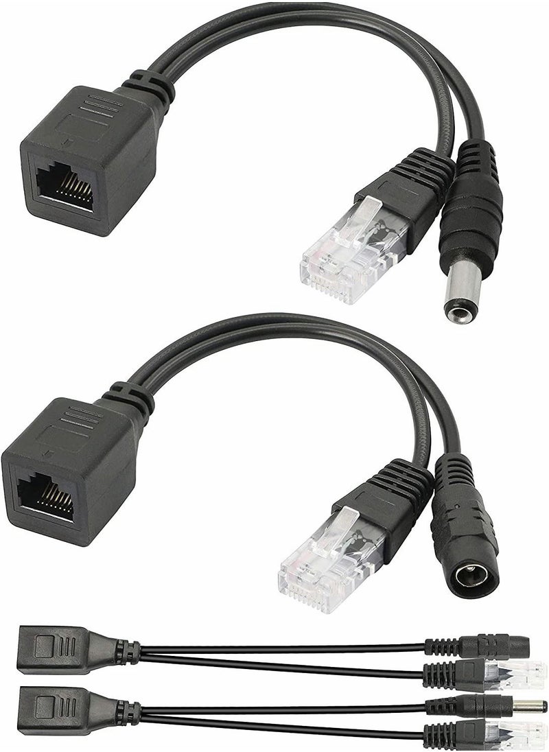 ماركة غير محددة Passive POE Adapter Cable,2Pair Injector, and Splitter Kit with 5.5x2.1mm DC Connector for WLAN, Routers, Switches, Internet Telephony, IP Cameras  - Image 1