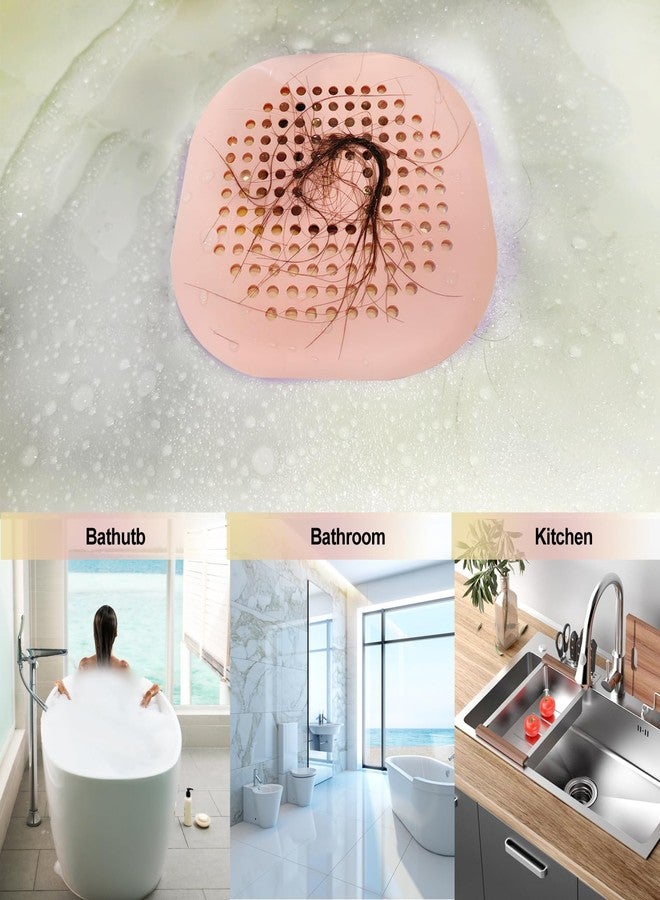 Bovinde Shower Hair Drain Catcher,Square Drain Cover for Drain Strainer Hair Stopper with Suction Cup,Easy to Install Suit for Bathroom,Bathtub,Kitchen 2 Pack Pink - Image 5
