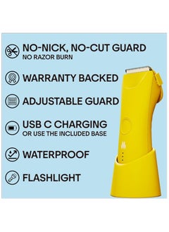 Meridian The Trimmer Plus - Body Hair Manscaping Trimmer, Adjustable Guard, USB C Charging, Flash Light, Travel Lock, Charging Dock, Bikini Trimmer, Mens Body Hair Trimmer Solar  - Image 2