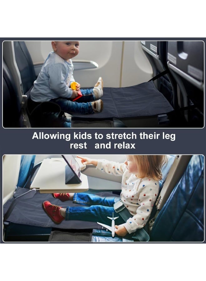 Dovva Toddler Airplane Travel Bed, Airplane Footrest Seat Extender for Kids,Toddler Airplane Bed, Toddler Airplane Travel Essentials, Portable Waterproof Airplane Seat Extender for Baby (Black) - Image 2