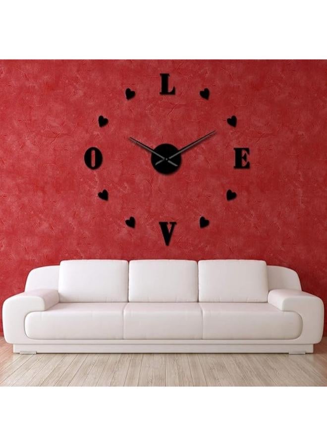 هوم جاليري ساعة حائط كبيره مرقمة بقلوب الحب الرقيقه - Image 4