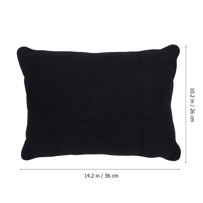 Breathable Office Chair Sofa Pillow Suede Fabric Car Cushion Multifunctional Waist Cushion (Black) - Image 2