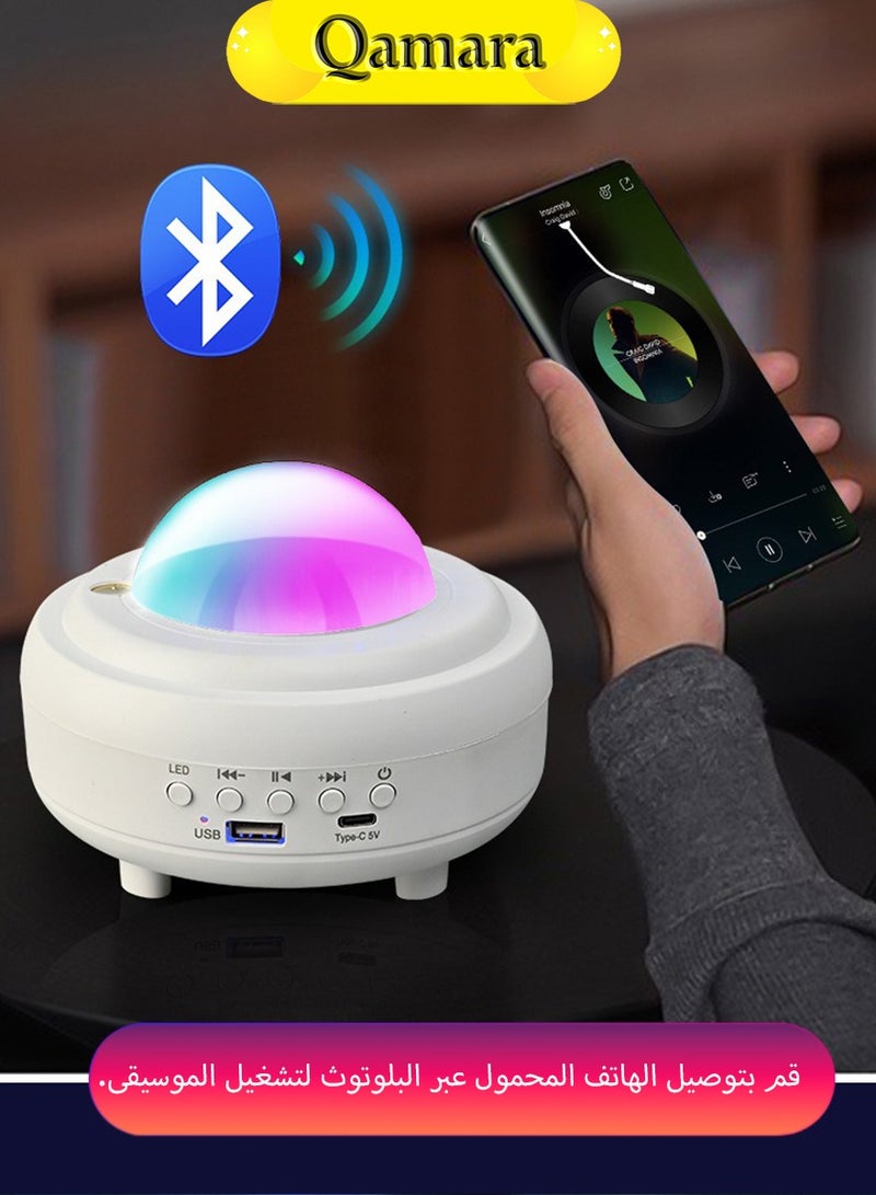 Qamara Smart Bluetooth Starry Projector Light with Moon & Music Speaker, Multicolor Bed Light - Image 3