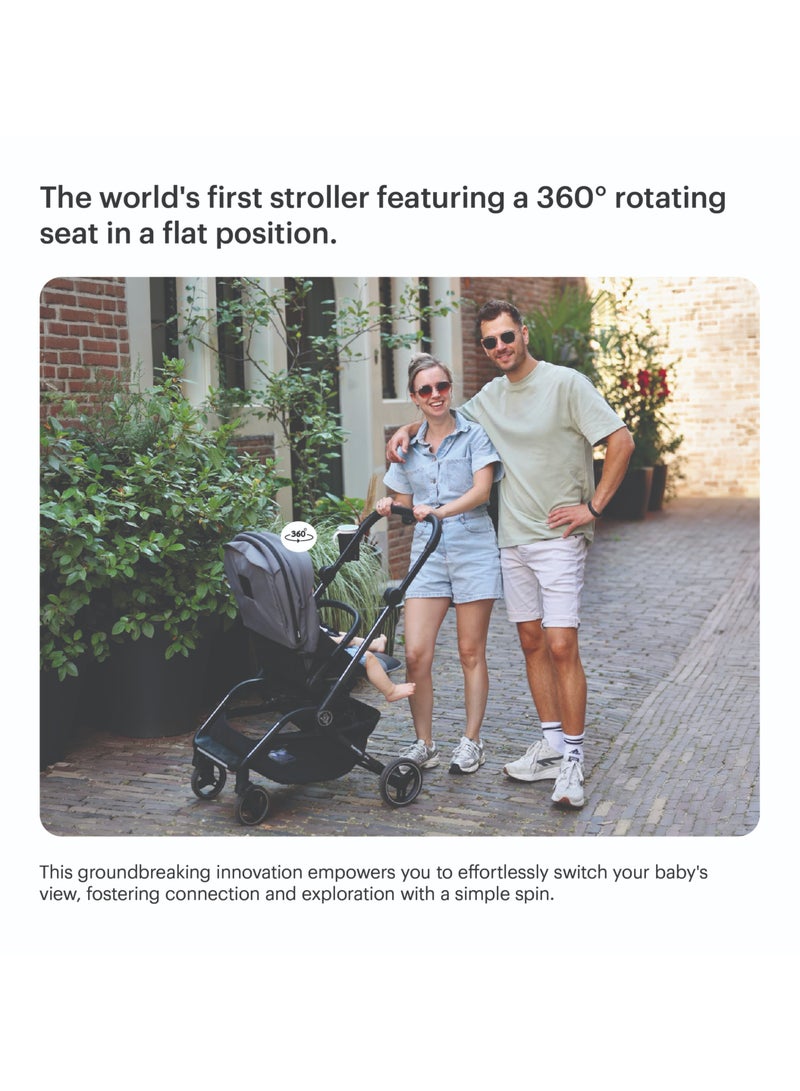 Hamilton by Yoop Spin Baby Stroller with Cup Holder - 360° Rotating Seat - MagicFold™ Technology - One Hand Foldable - Reflective Wheels with Suspension - Rose Gold Frame - Image 2
