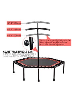 Arabest 45" Silent Mini Trampoline with Adjustable Handle Bar Fitness Trampoline Bungee Rebounder Jumping Cardio Trainer Workout  - Image 5