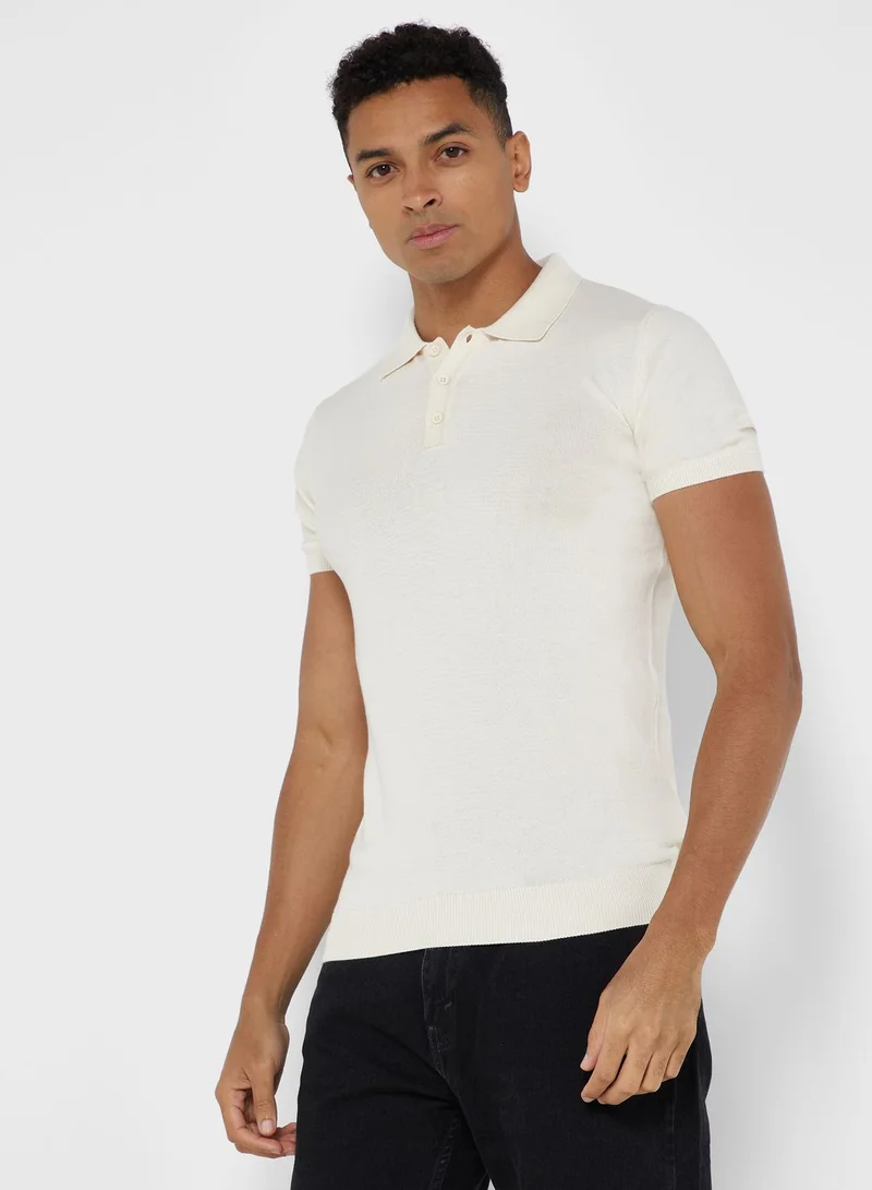 Robert Wood Knit Polo Shirt