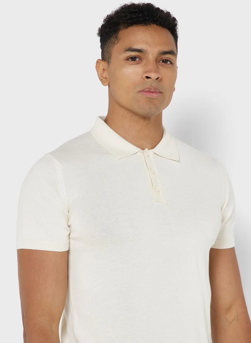 Robert Wood Knit Polo Shirt
