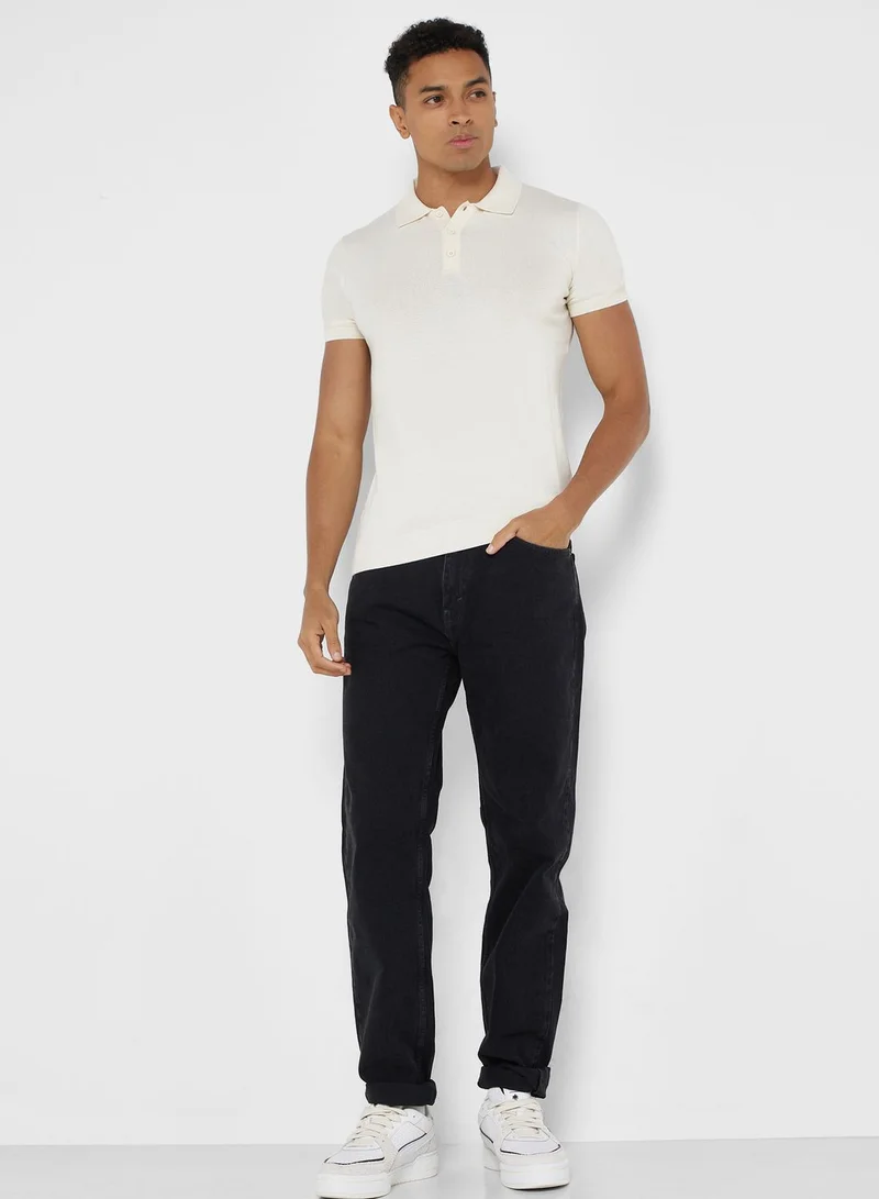 Robert Wood Knit Polo Shirt