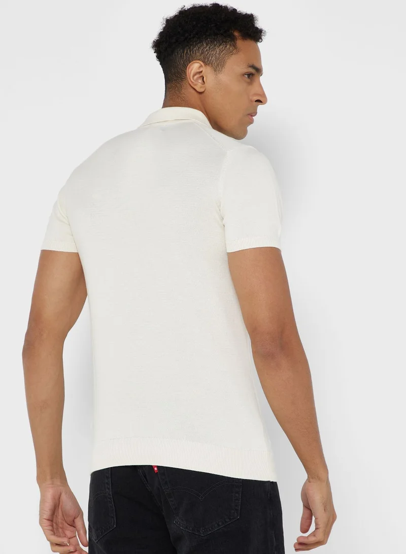 Robert Wood Knit Polo Shirt