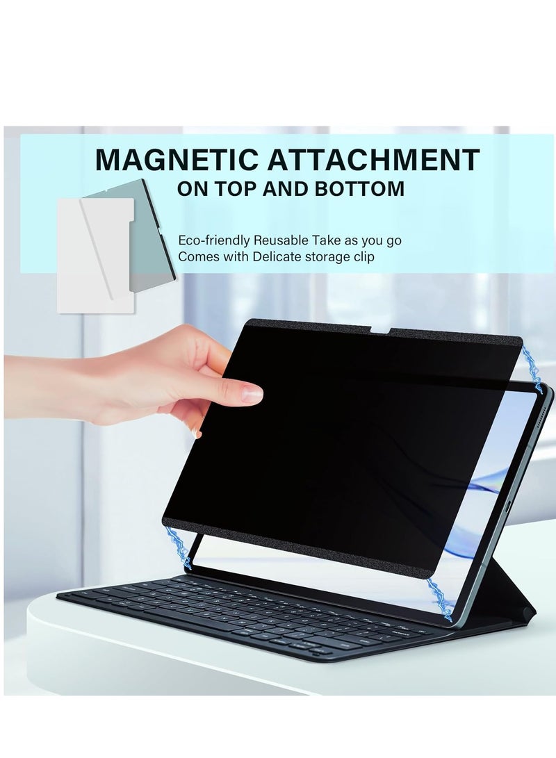 Magnetic Privacy Screen Protector for Samsung Galaxy Tab S10 Plus/S9 Plus/S9 FE+ Plus/S7 FE 5G / S8/S7 Plus 12.4 Inch Filter Anti Glare Blue Light Screen Film,Bubble Free Shield,Scratch Resistant Gu - Image 5