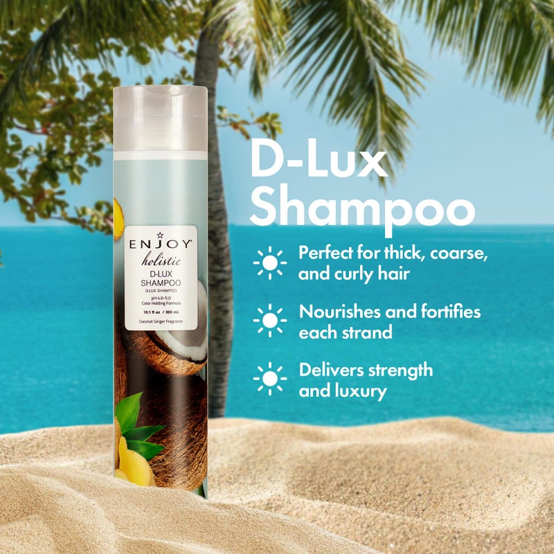 Enjoy Holistic D-Lux Shampoo, pH 4.0-5.0, For All Hair Types, Shampoo for Color Treated Hair, Shampoo for Men and Women, Curly Hair Shampoo - 10 Oz - Image 2