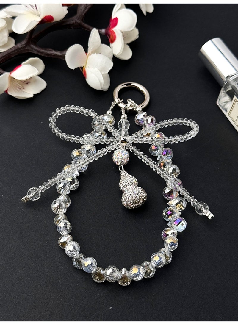 NIBEMINENT Super Cute Beaded Phone Charm – Trendy Phone Chain Wrist Strap, Shining Beads Chain Lanyard for Cell Phone