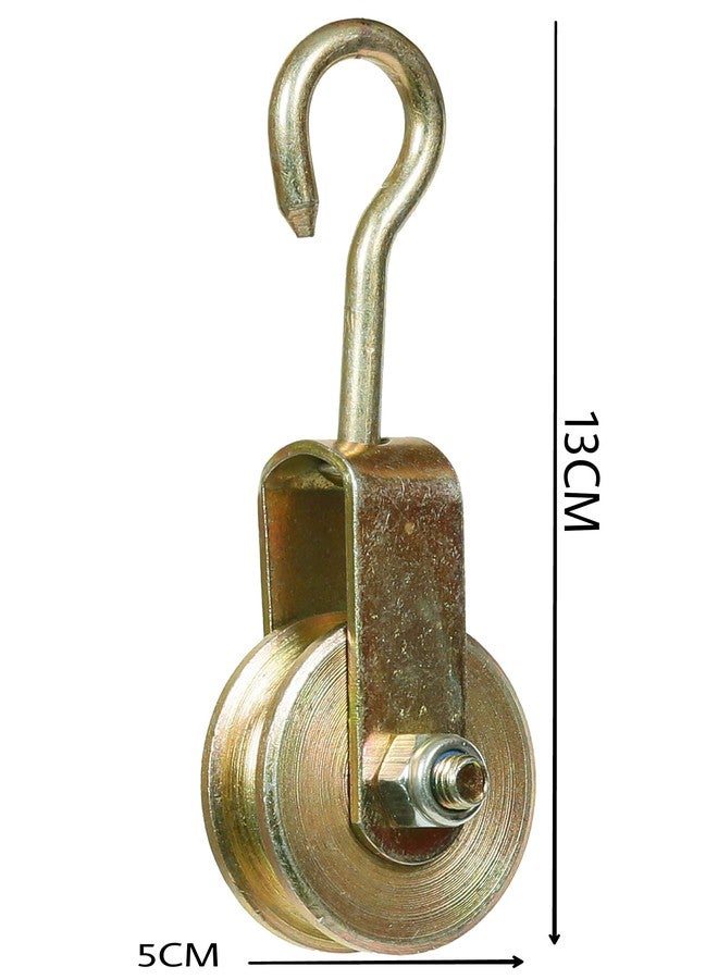 MOUNTHOOD Mount Hood Solid Metal Roller Pulley with Hook for Lifting Rope, Gym, Exercise, Pull up bar, Climbing, Hanging , Gold - Image 3