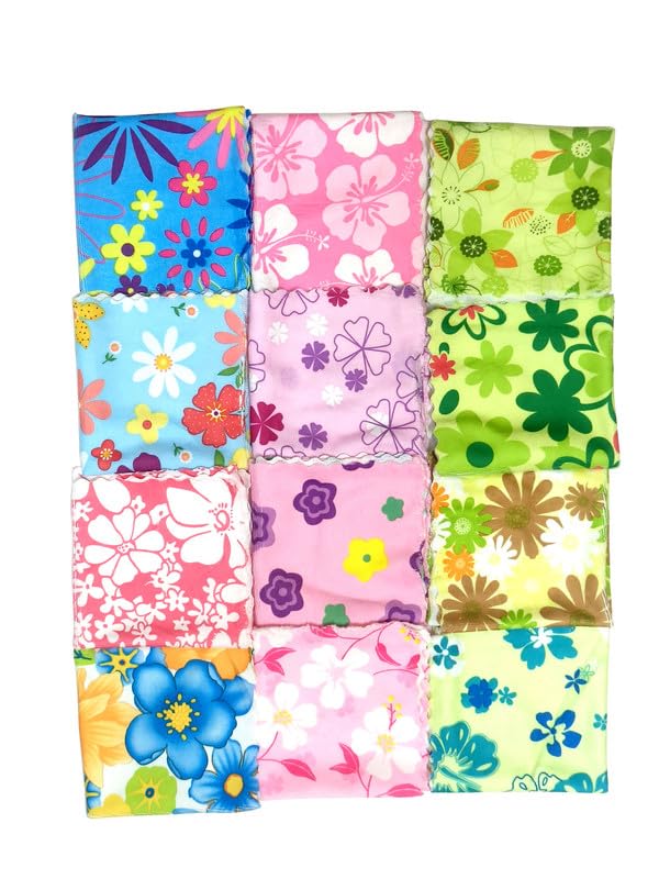 MIKONIKO napkin hankyCotton HandkerchiefFace HankyRumalFace TowelsThin Face Napkin for WomensBabyGirlsDaily Use Multicolored Set of 24 - Image 1