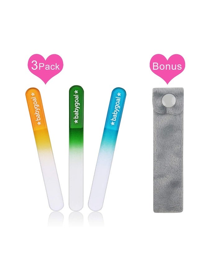 Babygoal Baby Nail Files 3 Pack,Newborn Nail Files with a Pouch,Genuine Czech Float Glass, Gift for Newborns,Toddlers,Infant, Babies &Young Children 3NF02 - Image 2