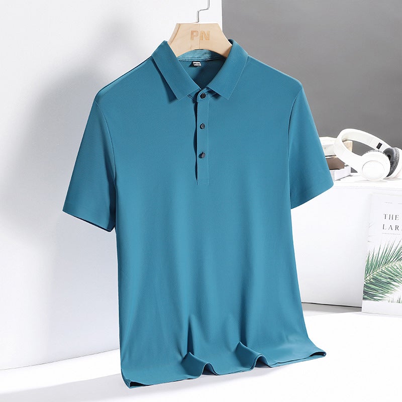 Men's Breathable Summer Polo Shirt Short Sleeve Business Casual Top - Image 5
