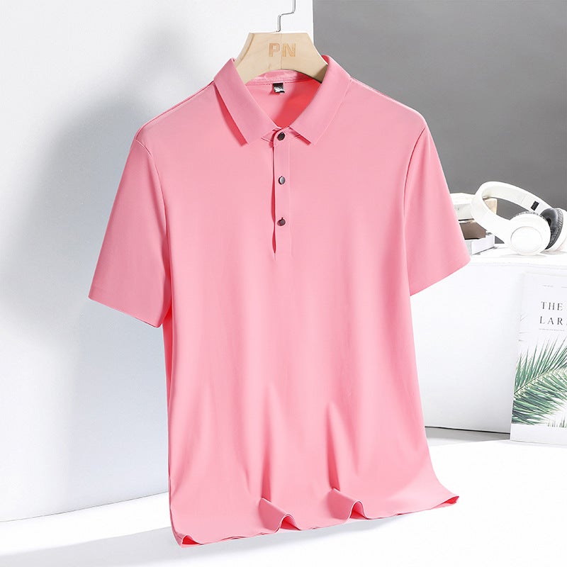 Men's Breathable Summer Polo Shirt Short Sleeve Business Casual Top - Image 4