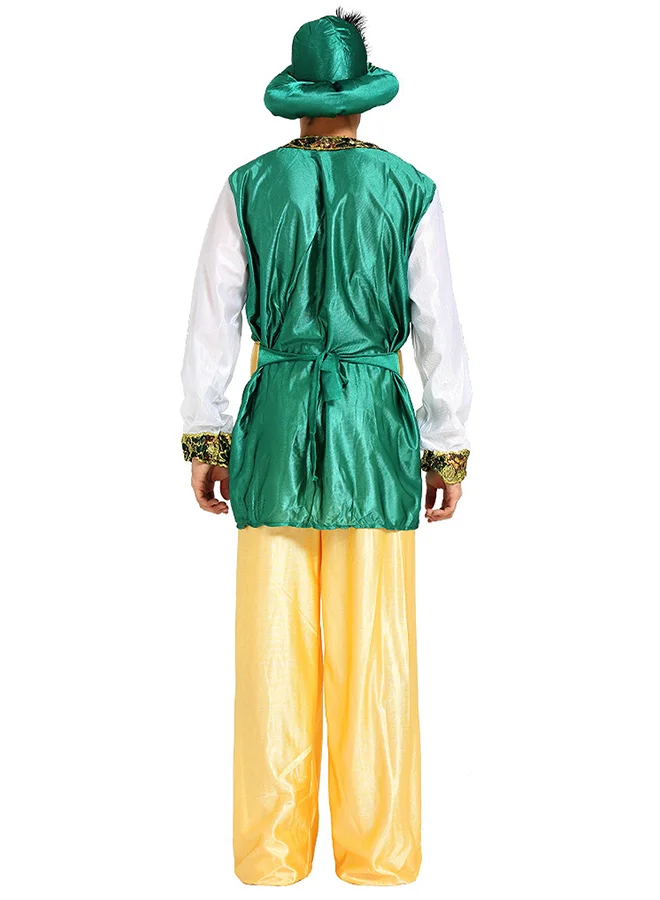 LITTLE SURPRISE BOX Little Surprise Box, Aladdin Gold and Green Adults Halloween Costume Fancy Dress Up-M