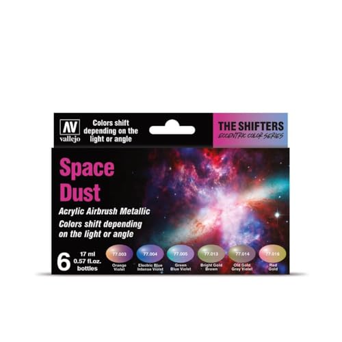Vallejo - The Shifters Space Dust | Set of 6 Metallic Acrylic Airbrush Colours | Ideal for Painting Fantasy Figures and Wargames | Contains 6 bottles x 17 ml (0.57 fl.oz.) - Image 4